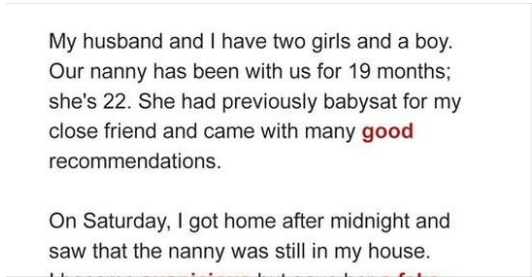 I SUSPECTED MY HUSBAND WAS CHEATING WITH THE NANNY OF OUR THREE CHILDREN AND INSTALLED HIDDEN CAMERAS TO PROVE IT. 