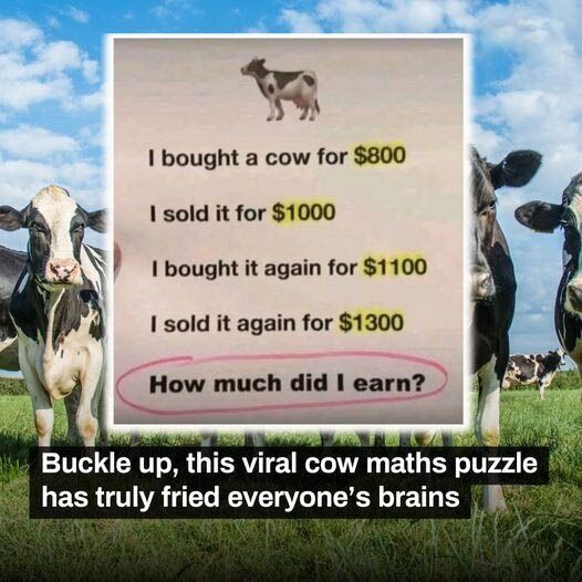 The Cow Math Puzzle: A Brain Teaser for the Curious Mind